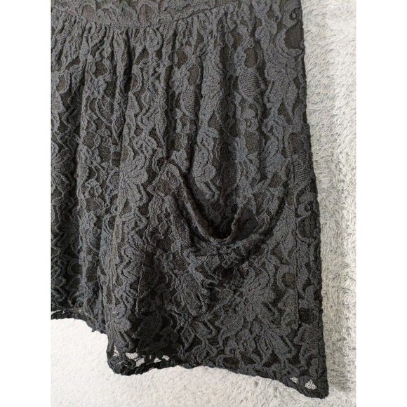 Black Lace Mini Skirt Size 10 pockets whimsigoth dark academia romance Kimchi - Picture 2 of 6